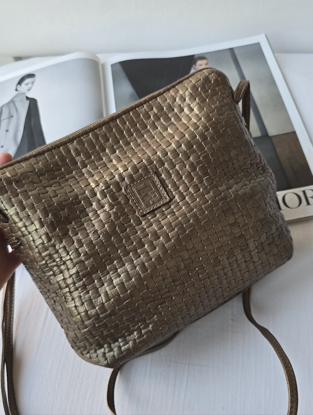 +COA FENDI Gold Crossbody Bag